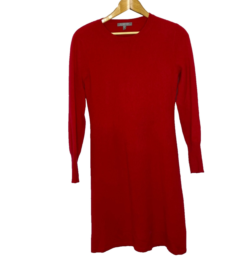 Women's Medium Neiman Marcus 100% Cashmere Red Sweater Dress